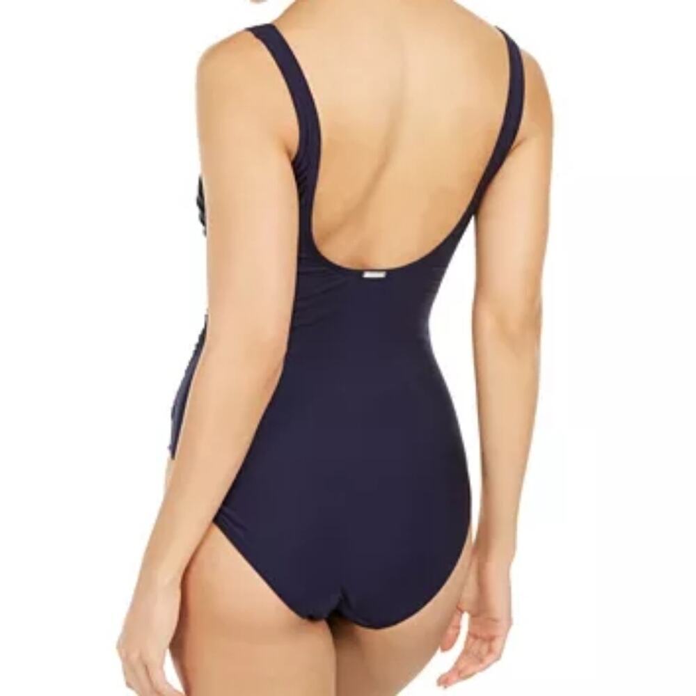 DKNY Ruched One-Piece Swimsuit  sz 12 EUC